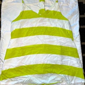 Green and white striped tank top by habit. Size medium